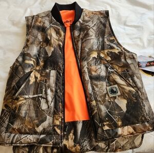 Berne Gunflint Camo Vest with Orange Interior